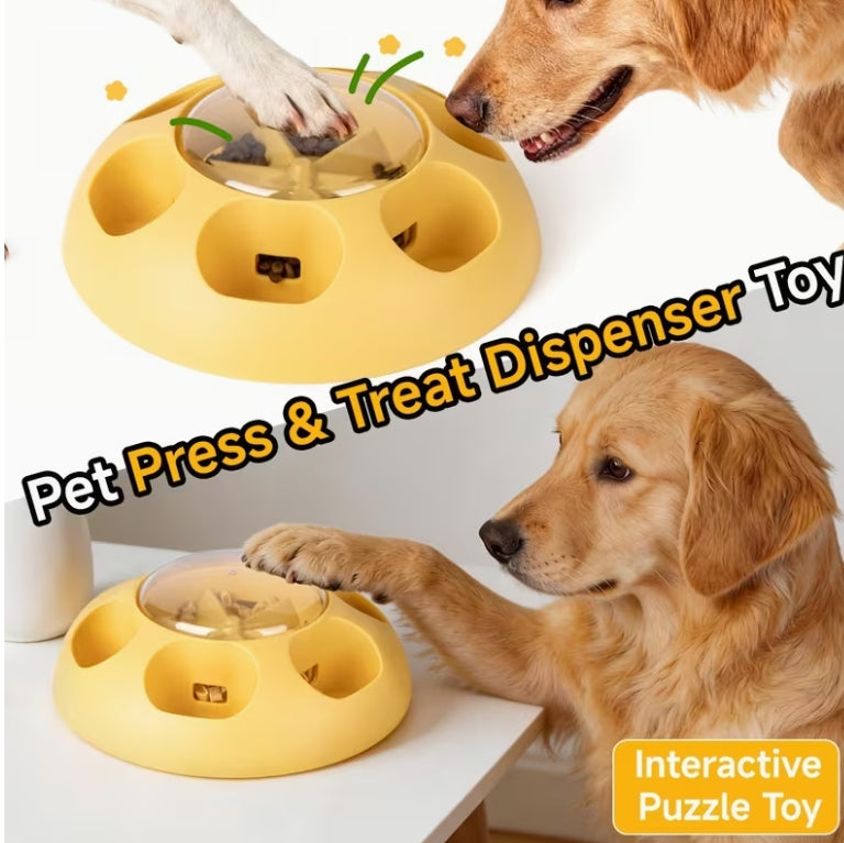 Dog Push-Type Slow Feeder, Automatic Pet Feeder, Slow Feeding Bowl, Fun Interactive Dog Toy Food Dish, Pet Slow Feeder