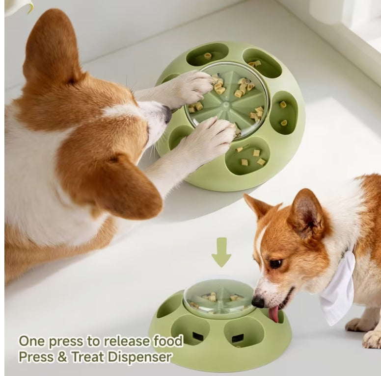 Dog Push-Type Slow Feeder, Automatic Pet Feeder, Slow Feeding Bowl, Fun Interactive Dog Toy Food Dish, Pet Slow Feeder