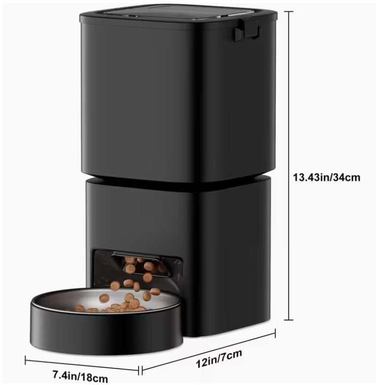 Automatic Dog or Cat Feeder, 5L/21 Cup Timed Automatic Pet Feeder, Dual Power Auto Dog Feeders, Pet Dry Food Dispenser for Cats & Small Dogs, 1-10 Meal Programmable 1-15 Portion Control Cat Feeder(Not WiFi)