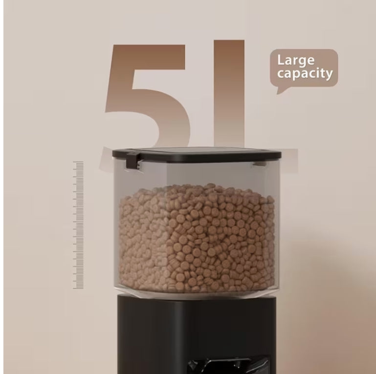 Automatic Dog or Cat Feeder, 5L/21 Cup Timed Automatic Pet Feeder, Dual Power Auto Dog Feeders, Pet Dry Food Dispenser for Cats & Small Dogs, 1-10 Meal Programmable 1-15 Portion Control Cat Feeder(Not WiFi)
